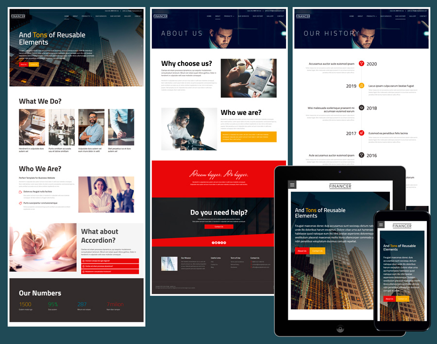 Financer - free business website template