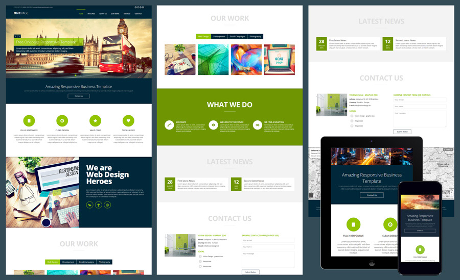 Free responsive business website template