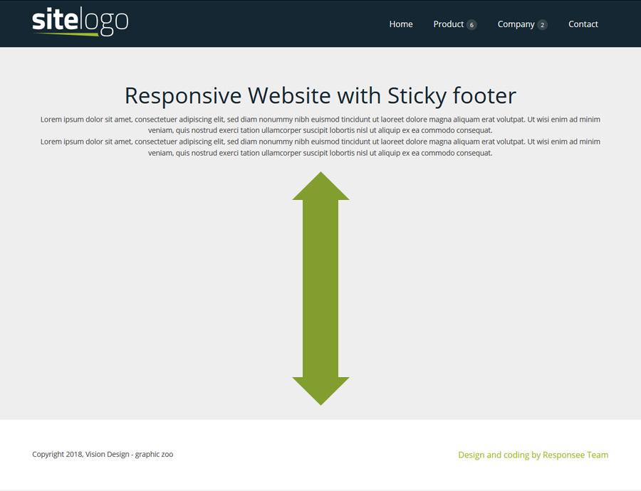 Responsive website with sticky footer