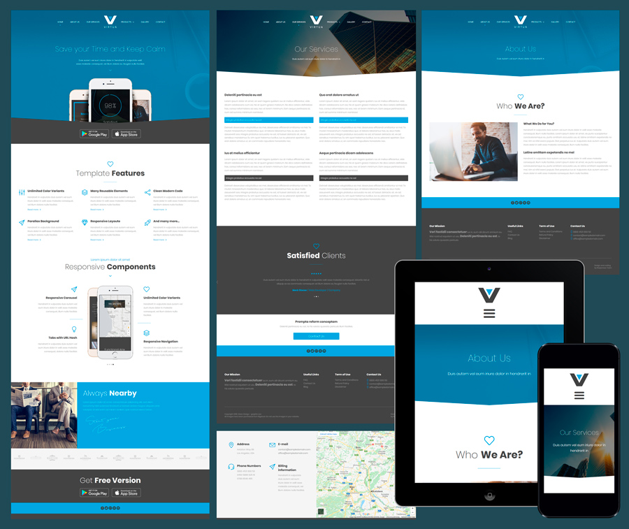 Free responsive business website template